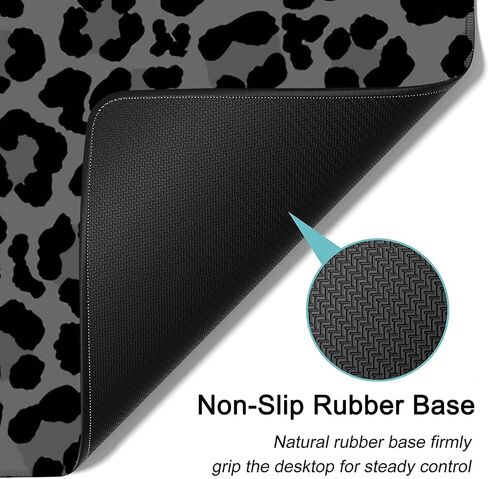 Ergonomic Keyboard Wrist Rest and Large Gaming Mouse Pad with Non-Slip Base, for Home Laptop Office Desk Pad,31.5x11.8 Big Desk Mat Black Leopard Print Pattern Mouse Pad with Wrist Supprot in Saudi Arabia