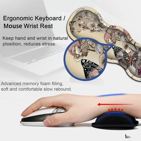 Ergonomic Keyboard Wrist Rest and Large Gaming Mouse Pad with Non-Slip Base, for Home Laptop Office Desk Pad,31.5x11.8 Big Desk Mat Black Leopard Print Pattern Mouse Pad with Wrist Supprot in Kuwait