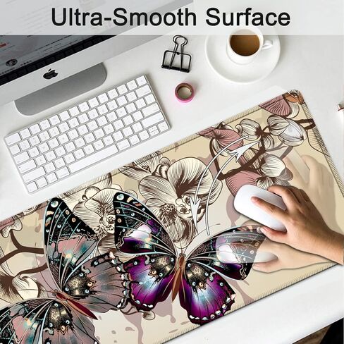 Ergonomic Keyboard Wrist Rest and Large Gaming Mouse Pad with Non-Slip Base, for Home Laptop Office Desk Pad,31.5x11.8 Big Desk Mat Black Leopard Print Pattern Mouse Pad with Wrist Supprot in Kuwait