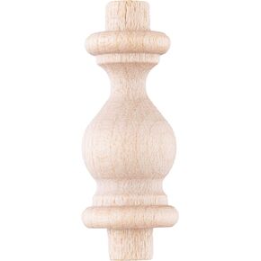 Turned Hardwood Spindles | Pack of 10 | Unfinished Wood Spindle, Unpainted Wooden Spindles for Crafts, Wooden Chair Supply, for House Furniture Restoration | UA-16-BWS