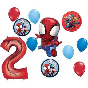 Spidey وأصدقائه المدهشان لوازم حفلات عيد الميلاد الثانية 11pc زخارف باقة بالون