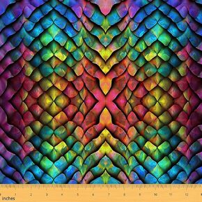 Erosebridal Dragon Fabric by The Yard,Dragon Scales Upholstery Fabric,Fantasy Dragon Squama Decorative Fabric,Western Dragon Scales Indoor Outdoor Fabric for Women Men Adults,1 Yard