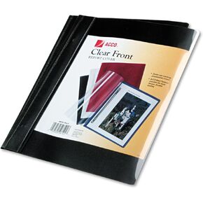 غطاء تقرير Acco Vinyl ، مقطع الشق ، LTR ، 1/2 بوصة ، غطاء واضح/ظهر أسود ، 10/PK