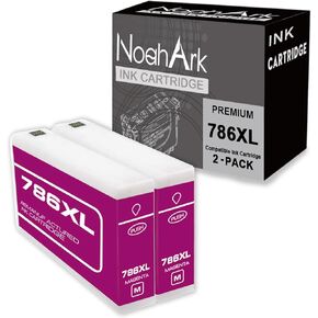 2 عبوات 786XL استبدال خرطوشة الحبر المعاد تصنيعها لـ EPSON 786 T786XL High Yeild for Forme Pro WF-4630 WF-4640 WF-5110 WF-5190 WF-5620 WF-5690 Printer (2 Magenta)