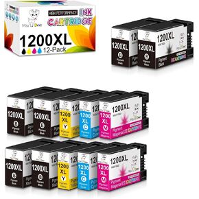 Miss Deer 12-Pack (6 Black ، 2 Cyan ، 2 Magenta ، 2 Yellow) Maxify 1200 حبر خراطيش MB2720 بديل متوافق مع Canon 1200XL PGI-1200 XL PGI1200XL لـ MB2720 MB2320 MB2020 MB2120 MB2120 MB2120 MB2120 MB2120 MB2120