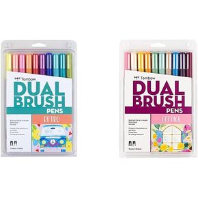 Tombow Dual Brush Pen Art Markers ، Retro and Cottage ، 20 pack