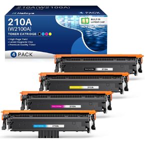 210A Toner Cartridge (with chip) Replacement for HP W2100A 210A 210 A 210X 210X Work with HP Color Laser Pro MFP 4201dw 4201dwe 4201dn 4201dne 4301fdw 4301dw 4301dwe 4301fdw 4301fdn (4 Pack)