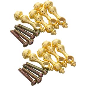 CIIEEO 8PCS Metal Spindles Furniture Connectors ، Golden Iron Post Caps for Glass Praining ، خزائن وعربات بار ، 1.57x0.47 بوصة ، سهلة التثبيت