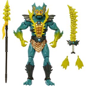 Masters of the Universe Masterverse New Eternia Action Figure & Accessories, Mer Man Deluxe Motu Collectible with 30 Articulations, 7-inch