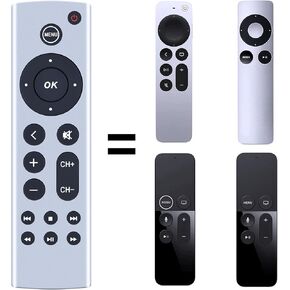 Universal Replace Remote Control for Apple TV 4K/ Gen 1 2 3 4/ HD A1842 A1625 A1427 A2843 A2737 A2169 A1469 A1378 A1218 (No Voice)