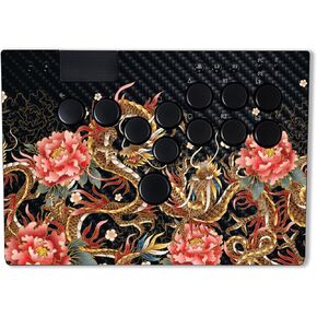 Mayyskins Carbon Carbon Skin متوافق مع Razer Kitsune - Stitch Dragons | واقي دائم من ألياف الكربون المتين سهل التقديم | صنع في الولايات المتحدة