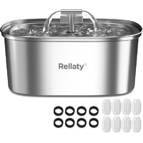 Cat Water Fountain Stefless Steel & 8+8 Filters Present & Pre-Filter Set