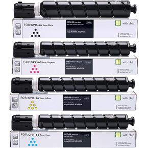 GPR-66 GPR66 Toner Compatible for Canon GPR-66 Toner 5753C003AA 5754C003AA 5755C003AA 5756C003AA for ImageRunner Advance DX C3926i C3930i C3935i Printer 4 Pack
