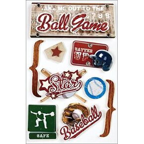 Paper House Productions STDM-0009E 3D Cardstock Stickers, Baseball (3-Pack)
