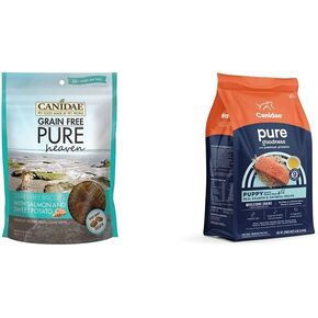CANIDAE Pure Puppy Dry Dog Food, Salmon and Oatmeal Recipe, with Salmon and Sweet Potato Biscuits
