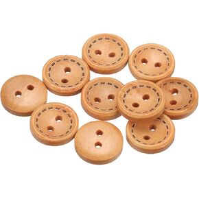 Harfington 10pcs 20L زر الخياطة الخشبية 1/2 "(13 مم) 2 أزرار استبدال الحرف الدائرية الخشب لخياطة وسادة ملابس DIY ، بيج ، بيج.