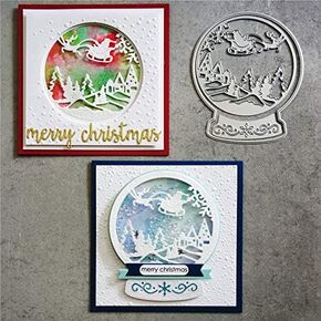1 Pcs Santa Snow Globe Christmas Cutting Dies,DIY Scrapbooking Artist Metal Cutting Dies New 2019 for Craft Dies Scrapbooking Embossing Die Cut Winter Scene Decor