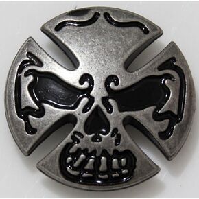 Tandy Leather Skull Cross Cycle Concho 1-1/8 "x 1-1/8" 71502-08