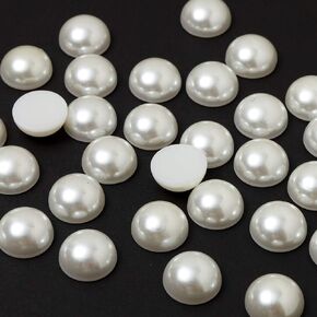 100-Pcs 16mm cabochon فو فو جولة جولة بيرل بيدز ، SP-2396 (قبالة أبيض) in Kuwait