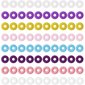 حلقات سدادة السيليكون - 100pcs حبات الفواصل المحدد لمجوهرات قلادة سوار DIY