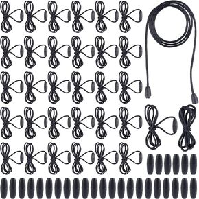 Framendino, 30 Pack Black Replacement Necklace Cord with Breakaway Clasps Cords Necklaces Nylon Lanyard String Kit for Pendants DIY Crafts