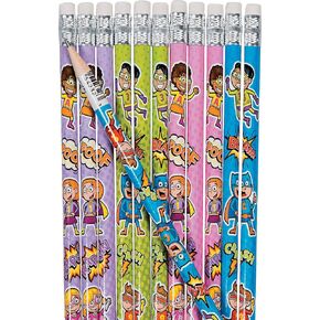 Fun Express - Superhero Pencils (2dz) - Stationery - Pencils - Pencils - Printed - 24 Pieces