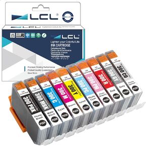 LCL PFI-300 PFI300 PFI 300 10 Packs Pigment Ink Cartridge (Show Ink Level) Replacement for Canon imagePROGRAF PRO-300 Printer (4192C007)