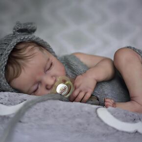 ADFO Reborn Baby Baby Boy - 20 بوصة واقعية دمية طفل دمية بنية بنية نائمة دمى الحياة الحقيقية مع لعبة Accessoriess الأعمار 3+