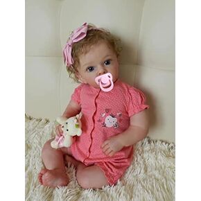 Angelbaby Reborn من جديد ، واقعية طفلة دمى 24Inch جميلة السيليكون دمى طفل حقيقي الحياة الحياة ناعمة القماش الجسم حديثي الولادة طفل من جديد مع عيون زرقاء للبنات