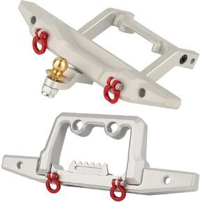 Front & Rear Bumper Aluminum for Traxxas 1/18 TRX4M TRX-4M Defender RC Crawler Car Upgrade Parts (Black)