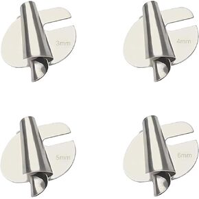 Tutuya Universal Foot Slowing Hemmer Foot ، قدم ضغط تنحنح عريضة ، مجموعة قدم مكبس آلة الخياطة ، قدم Hemmer Hemmer المنحنية المنزلية والصناعية (3/4/5/6mm-4pcs)
