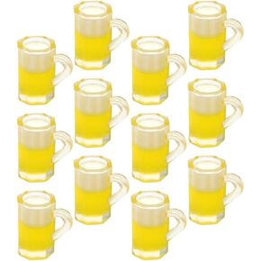 20pcs أكواب بيرة مصغرة لإكسسوارات دمية واقعية صغيرة للبيرة لزينة المناظر الطبيعية الصغيرة للمنزل الصغير وسطح المكتب