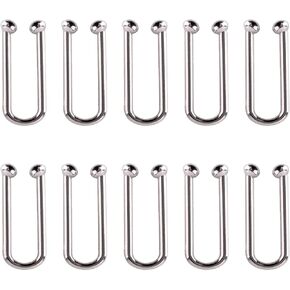 10Pcs Alloy Bikini Clips, Metal U Shape Ring Garment Clasps, Bra/Bikini Hook Closure, Swimwear Front Clasp, Bra Clasp Replacement Part for Lingerie Sewing Bra Swimwear Buckle Making Garment Accessory