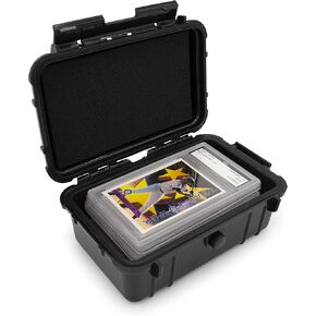 CASEMATIX Graded Card Case Compatible with 6+ BGS 8+ PSA FGS Graded Sports Trading Cards, Waterproof Graded Slab Card Storage Box with Card Carrying Case Impact Absorbing Foam Inserts