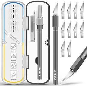 DIYSELF Exacto Knife, 12 Pcs Exacto Knife Set with Case, Craft Knife, Hobby Knife, Exacto Knives for Crafting, Scrapbooking, Rubber Stamps, Handmade Work, Precision Knife with #11 Blades