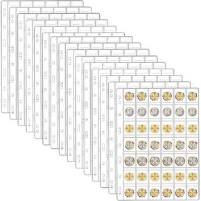 630 Pockets Coin Binders Pages Coin Collecting Pages Coin Flips Standard Coin Pocket Pages for Coin Currency Collection Supplies