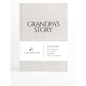 CATCHYOURDREAMS Grandpa's Story Journal (Linen Hardcover) - A Family Keepsake with + 250 Prompts to Share His Life Story and Memories