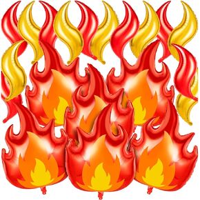WDAHDHP بالونات كبيرة اللهب ، 20 ٪ RED & GOLD ، 24IN ROUND FIRE MYLAR بالونات للاحتفال العام والأطفال والجنسين والبالغين