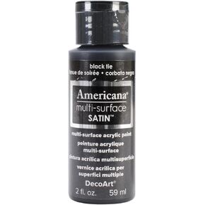 Decoart Americana Multi-Surface Satin Acrylics Paint ، 2 أوقية ، ربطة عنق سوداء
