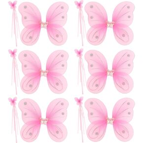كيلوفلي 6 مجموعات Angel Butterfly Wings Fairy Wands Princess Dress Up Assume