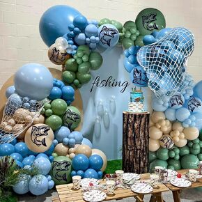 168 PCS ذهب البالونات صيد الأسماك زخارف الحفلات القوس