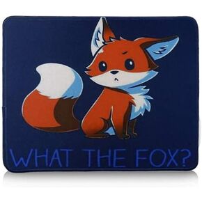 Fox Large Mouse Pad Funny Cute 12x10 Inches Table Mat for Gaming Office What The Fox
