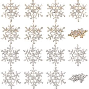 Gorgecraft 10pcs 2 ألوان عيد الميلاد الثلج بروش دبوس الكريستال راينستون زهرة زهرة الزهرة زر دبوس البالغة للمرأة ديي زفاف الزفاف فستان
