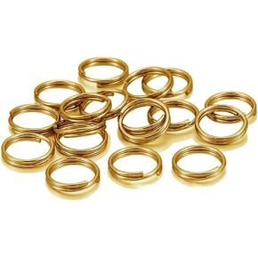 10 PCS Gold Brass Round Dedged Keyring Keychain split Ring 20mm 3/4 "للسحر والحرف اليدوية في المنزل والسيارة واستخدام المكتب ونتائج إكسسوارات الحرف اليدوية.