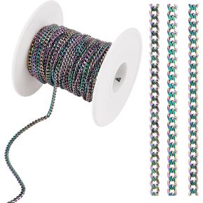 32.8 Feet 10M Stainless Steel Ball Chains 1.5mm Rainbow Round Beads Chain with Spool Multi-Color for Jewelry Necklace Bracelet Earring Making in Kuwait