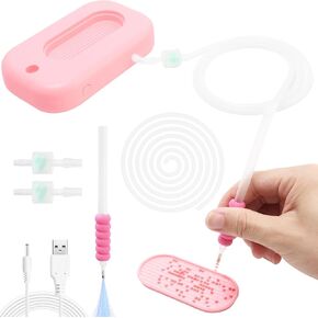 قلم اللوحة الماس الكهربائية ، إكسسوارات فن الرسم الماسي مع صينية تخزين ، أقلام فنون من الماس USB للبالغين ، مجموعة أدوات فن الشفط القابلة للتعديل لـ DIY ، هدايا يوم الأم (الوردي)