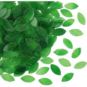 1 مربع 360pcs قطع الزجاج الأخضر الفسيفساء الزجاج الحرف الزجاج الفسيفساء البلاط 8 × 15 ملم الشفافية ملون الورقة زهرة البلاط البلاط cabochons للفنون المصنوعة يدويا الحرف اليدوية حديقة المنزل DIY ديكور