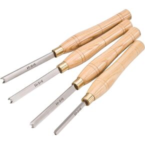 Woodstock D3781 Beading Lathe Chisel Set, 4-Piece