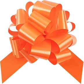 Gift Tek 5.5 Inch Ribbon Pull Bows, 10 Satin Pull Bows - 20 Loops, Instant, Midnight Blue Plastic Flower Bows for Gifts, Large, Instant Bows, for Wedding Gift Baskets, Wraps - Restaurantware
