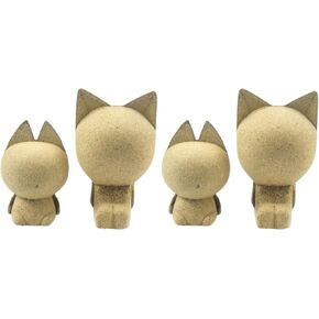 2pcs فارغة الخشب 3D Cat Cats Wood Cat مركزية فارغة الأشكال الخشب Peg Doll People Easter Craft Suys Toys for Kids Wood Toys Solid Wood Crafts Animal Paint